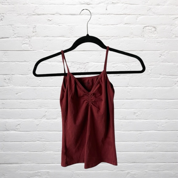 John Galt by Brandy Melville // Archie Burgundy Camisole with Scrunched Chest - Picture 2 of 5